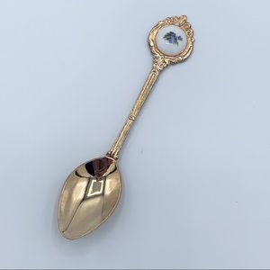 Gold Painted Metal Flower Tea Spoon